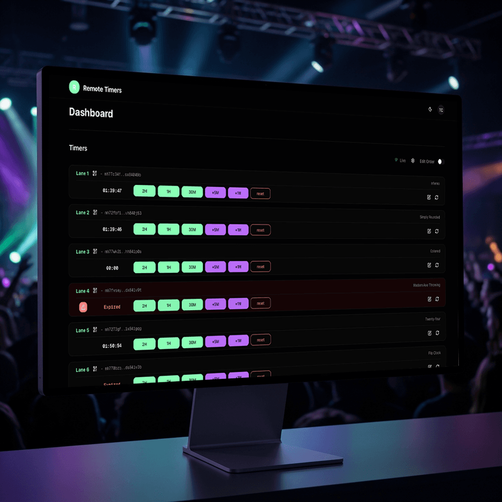 Sleek Dark Mode Timer Dashboard